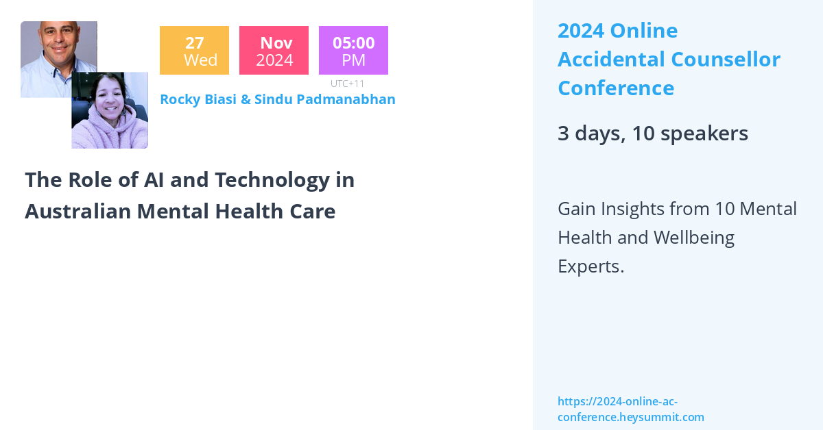Sindu Padmanabhan - 2024 Online Accidental Counsellor Conference
