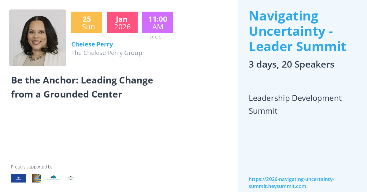 Be the Anchor: Leading Change from a Grounded Center