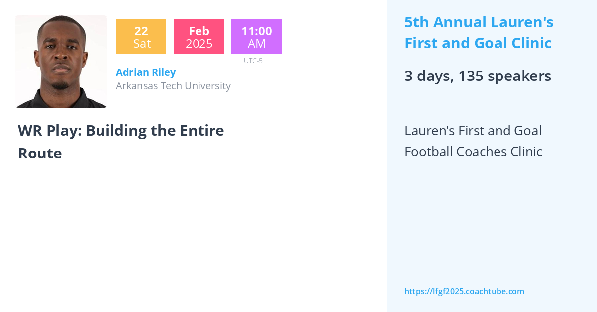 Adrian Riley - 5th Annual Lauren's First and Goal Clinic