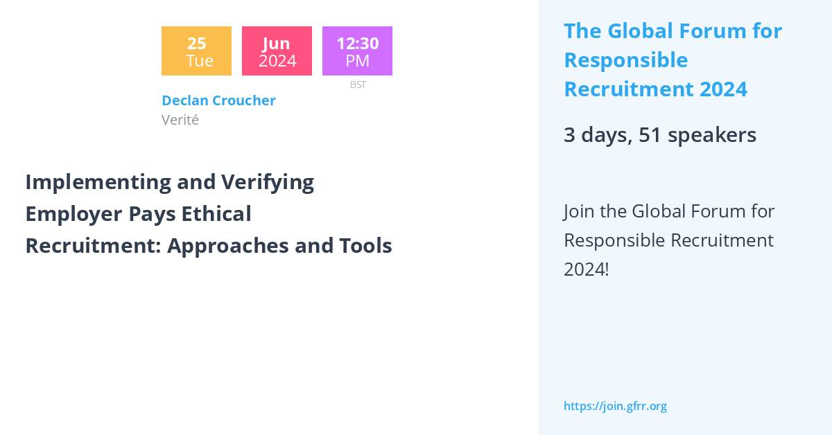 Declan Croucher - The Global Forum for Responsible Recruitment 2024