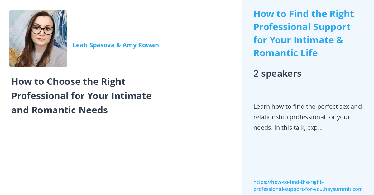 Amy Rowan - How to Find the Right Professional Support for Your ...