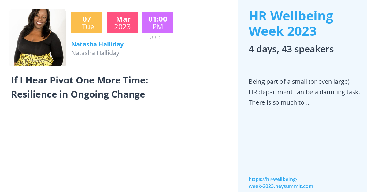 Natasha Halliday Hr Wellbeing Week 2023