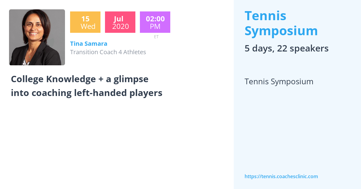 Tina Samara - Tennis Symposium