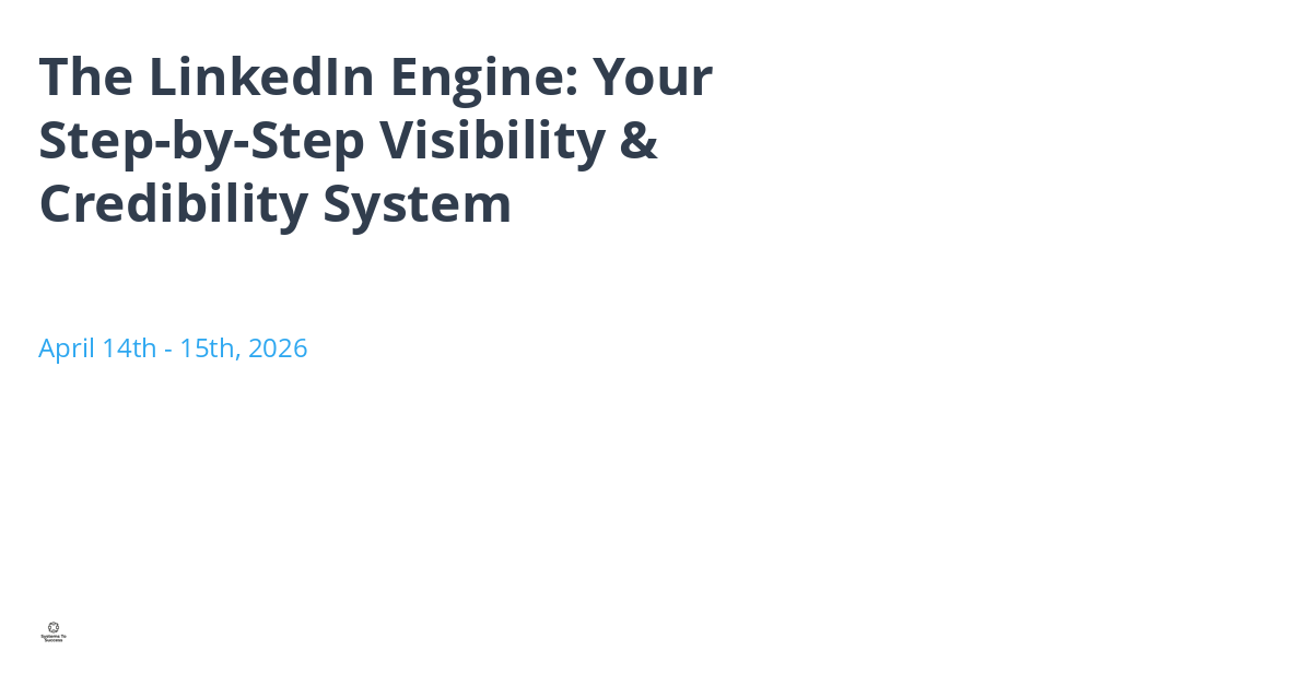 Schedule - The LinkedIn Engine: Your Step-by-Step Visibility ...