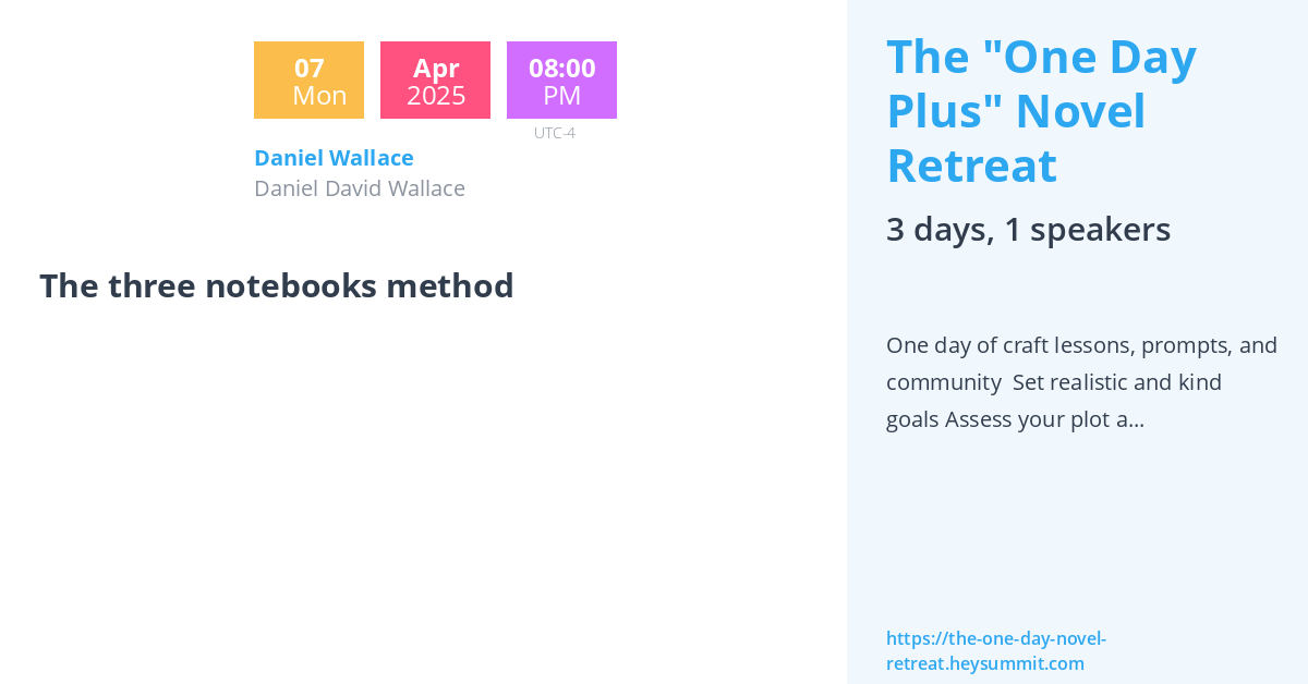 The three notebooks method