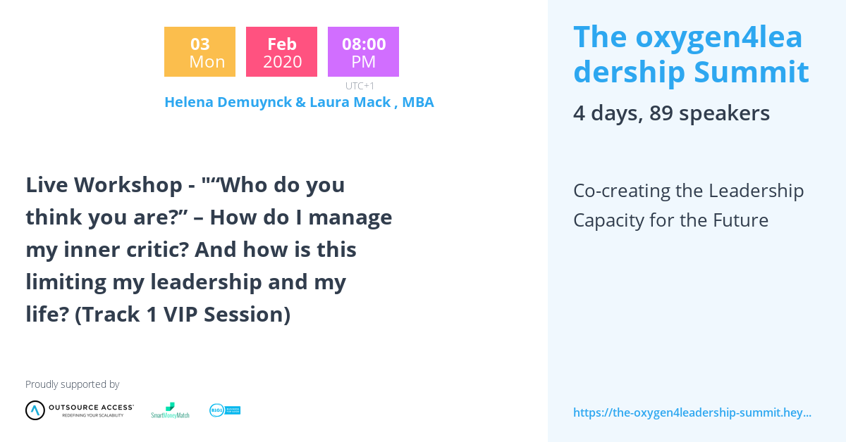 Laura Mac Introduction System Laura Mack , MBA - The oxygen4leadership Summit