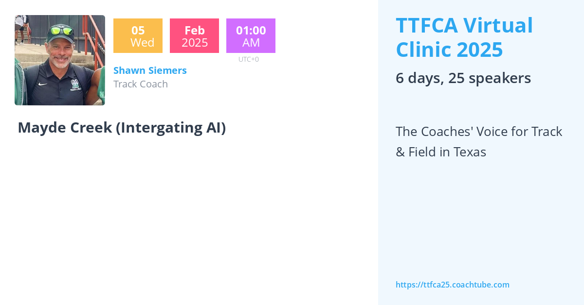 Shawn Siemers - TTFCA Virtual Clinic 2025
